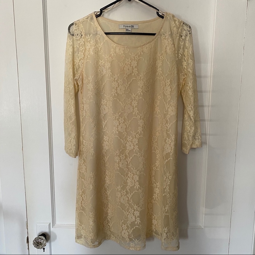 Forever 21 Cream Lace Dress